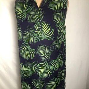 Womens Blue & Green Sleeveless Sheer Dress. Size XXL.